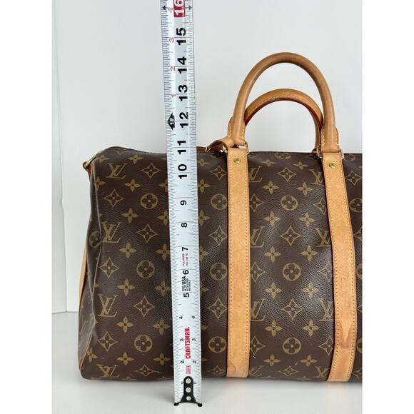Louis Vuitton Keepall 45 Brown Canvas Duffle Bag - Picture 15 of 16